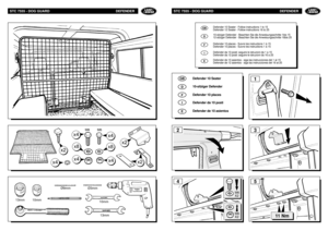 Page 82STC 7555 - DOG GUARD DEFENDER
3
GBDefender 10 Seater - Follow instructions 1 to 15
Defender 12 Seater - Follow instructions 16 to 25
D10-sitziger Defender - Beachten Sie die Anweisungsschritte 1bis 15
12-sitziger Defender - Beachten Sie die Anweisungsschritte 16bis 25
FDefender 10 places - Suivre les instructions 1 à 15
Defender 10 places - Suivre les instructions 1 à 15
IDefender da 10 posti: seguire le istruzioni da 1 a 15
Defender da 12 posti: seguire le istruzioni da 16 a 25
.
EDefender de 10...