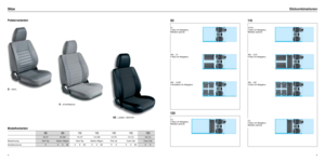 Page 3Sitzkombinationen
90 110
13 0
CC
5 Sitze mit Ablagebox,
Mittelsitz optional
SW – „E“
6 Sitze mit Ablagebox
SW – „S/SE“
6 Einzelsitze mit Ablagebox 
ST
2 Sitze mit Ablagebox,
Mittelsitz optionalHT/PU
2 Sitze mit Ablagebox,
Mittelsitz optional
SW – „E/S“
9 Sitze mit Ablagebox
SW – „SE“
9 Sitze mit Ablagebox
CC
5 Sitze mit Ablagebox, 
Mittelsitz optional
Sitze
Polstervarianten
Modellvarianten
90 90 110 11011 0 11 013 0
90 ST 90 SW 110 HT 110 SW 110 PU 110 CC 130 CC
Bezeichnung Soft Top Station Wagon Hard...