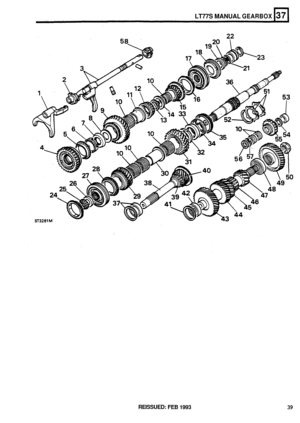 Page 205LT77S MANUAL GEARBOX 
REISSUED: FEB 1993 39  