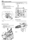 Page 170DISMANTLE 
Bell housing 
1. Remove clutch release bearing. 
2. Remove  screw and spring  clip  and remove 
release lever. 
3. Remove  C clip  from  pivot post. 
4. Remove six bolts  and bell housing. 
EXTENSION  HOUSING 
1. Remove snap ring retaining  oil seal  collar. 
GEAR  SELECTOR  HOUSING 
1. Remove four bolts  and remove  main  gearbox 
selector  housing. 
2. Remove transfer  box housing. 
3.  Remove  remaining 
bolts and remove  remote 
housing. 
4. Drive  out quadrant  roll  pin. 
5. Move...