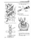 Page 175LT77S MANUAL  GEARBOX 
12. Using  extractor  tool 18G  705 and collets  18G 
705
-7,  withdraw  layshaft bearings. 
DISMANTLE MAINSHAFT 
1. Remove  circlip retaining  first gear  assembly. 
11.  Collect  inboard  detent ball and  spring  from 
centre  plate. 
2. Remove  taper bearing,  bush, needle  bearing, 
first  gear  spacer,  cone, inner and outer  baulk 
rings. 
3.  Remove  circlip to release  first and  second 
gear  synchromesh  assembly.  