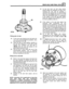 Page 262REAR  AXLE AND FINAL DRIVE 
26. Fit the hub  inner  nut  and  using  wrench 
606435 tighten  the  adjusting  nut while slowly 
revolving  the hub  until  all  end-float IS 
removed. then back-off  the  nut approximately 
half  a  turn and retighten  the  nut 
to 13-15 in Ib 
which will  automatically  allow for  Compression 
of  the  rubber  on the  new  seal  track spacer 
giving  the required  hub end
-float of 0.013 to 
0.10 mm (0.0005 to 0.004 in). 
27. If the  rubber  on the  seal  track  spacer...