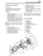 Page 265FRONT AXLE AND FINAL DRIVE 
OVERHAUL FRONT HUB ASSEMBLY 13. Remove  the key  washer. 
Service  tools: complete with  bearings. 
18G134/LRT-99-003  Bearing and oil seal  replacer  16. Mark,  for reassembly,  the  relationship 
18G1349/LRT-54-501  Hub oil seal replacer  between  the 
hub and brake  disc, 
if original 
RO530106/LRT-99-503  Dial gauge  bracket  hub  is 
to be 
refitted. 
17. Remove  the five  bolts  and  separate  the hub 
DISMANTLE from  the brake disc. 
14. Withdraw  the hub  and brake...