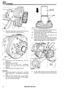 Page 313STEERING 
17. Wrap  a smooth  surface  tape round  the end of 
the drive  shaft to protect  the seal  lip. 
18.  Lubricate  the seal  lip with  power  steering  fluid 
and  insert  the drive  shaft. 
19.  Fit the  inner  spring  ring 
to the shaft  but not 
into the groove  at this  stage. 
20.  Fit the  drive  key and  the vane  with the arrow 
towards  the drive  shaft housing  and with  the 
raised  leading  edge 
of the vanes facing left. 
10. 
Move  the vane  back 
to reveal  ana remove  me 
spring...