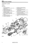 Page 405ELECTRICAL EQUIPMENT 
STARTER MOTOR - Type M78R 
Overhaul 
Dismantling 
1. Remove the  starter  motor.  13.  Withdraw the brushes  and bus bar. 
2.  Remove  the braid  between the  starter and the 
solenoid terminal. 
15. Remove  the yoke. 
3.  Remove  the solenoid  fixing  screws.  16. Remove  the  intermediate bracket. 
4. Withdraw  the solenoid  body.  17.  Loosen and remove  the  through bolts  from the 
5. Lift and  remove  the solenoid  plunger.  drive end bracket. 
6. Remove two nuts and two...