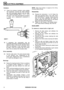 Page 407ELECTRICAL EQUIPMENT 
NOTE: Soak new bushes  in engine oil for  thirty 
minutes  before fitting. 
Reassembly 
Armature 
27. Check 
the armature  insulation  using suitable 
test  equipment.  Connect the tester  between 
any  one  commutator  segment and the shaft. 
The  method  illustrated  uses a 110 
V, 15  W  34. Reverse  the instructions  1 to  22.  Smear  the 
test  lamp. 
If the lamp  illuminates  the armature  teeth and operating  collar of the  roller  clutch 
is faulty,  and a replacement...