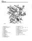 Page 70ENGINE 
RR3627M 
1. Cylinder block  19. 
Crankshaft  sprocket key 
2.  Pistons  and gudgeon  pins (8)  20. 
Crankshaft 
4.  Core  plugs  22. 
Crankshaft  rear oil seal 
5.  Camshaft  23. 
Spacer 
6.  Dipstick  24. 
Adaptor  plate 
7.  Camshaft  key  25. 
Rear  main  bearing  cap, shell  and side  seals 
8.  Timing  chain  26. 
Connecting  rod caps 
9.  Camshaft  sprocket  27. 
Main  bearing  caps and shell  bearings 
3. 
Connecting  rods (8)  21. 
Centre  main bearing  shells (2) 
10.  Distance  piece...