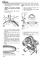 Page 88ENGINE 
5. Secure flywheel  in a vice  using soft jaws  and 
place  a cloth  over flywheel 
to protect  operator REMOVE  TIMING GEAR COVER AND WATER 
from flying  fragments. PUMP 
WARNING: Take  adequate  precautions 1. Place an oil drip-tray  beneath  timing  cover, 
against  flying fragments  when splitting remove  oil filter  element. 
ring gear. 2. Remove  crankshaft  pulley bolt and  special 
washer,  withdraw  pulley. 
6. Place a chisel  as shown,  strike it sharply to 
split  starter  ring gear....