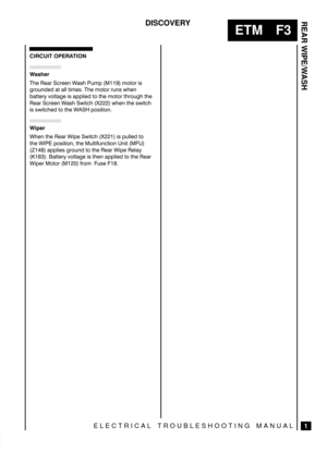 Page 189REAR WIPE/WASH
1
ETM F3
DISCOVERY
ELECTRICAL TROUBLESHOOTING MANUAL
	
 	



$! !+ +!!( ,$ .*  )-)+ %,
#+).( !  - && -%!, $! )-)+ +.(, 0$!(
--!+1 /)&-#! %, **&%! -) -$! )-)+ -$+).#$ -$!
!+ +!!( ,$ 0%-$  0$!( -$! ,0%-$
%, ,0%-$! -) -$! 
 *),%-%)(

$!( -$! !+ %*! 0%-$  %, *.&&! -)
-$!  *),%-%)( -$! .&-%.(-%)( (%- 

 **&%!, #+).( -) -$! !+ %*! !&1
	 --!+1 /)&-#! %, -$!( **&%! -) -$! !+
%*!+ )-)+...