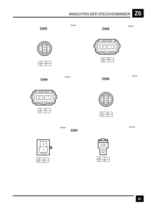 Page 506ANSICHTEN DER STECKVERBINDERZ6
65 C443
R020061
1RB2B
&
)
C444
1RO2B
21
E)EE*H
C445
1GW2B
21
E)EE*H
C446
R020061
1RO2B
&
)
C447
1B2YG
2
1
E)EEBE
1B2NGR020059
&
) 