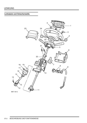 Page 894LENKUNG
57-2 BESCHREIBUNG UND FUNKTIONSWEISE
Lenksäule und Zwischenwelle. 