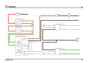 Page 33WINDOWS 
Rear
Freelander (LHD)32
5
WINDOWSRear
VWR004370-A-01
IN2 IN1
2A 2B
1
POS4-CRANKPOS3-IGN POS2-AUX
87 A87
86 85 3087 A87
86 85 30
15 AMPFUSE 8
C1967-1
E ARTH (E107)
12 VOLTS
C0563-1
D CB A
AUXILIARY (R101) RELAY-
20 AMPFUSE 2620 AMPFUSE 27
LIFT (R143)RELAY-WINDOW60 AMPLINK 380 AMPLINK 4
20 AMPFUSE 33
C0593-H
C0593-BC0592-MC0593-CC0723-1 C0723-4
C0587-1
C0264-5 C0263-5 C0045-1
C0632-1 C0192-2
C0588-3C0341-5 C0341-6
C0586-5C0587-2C0550-8 C0571-3
C0028-1 C0028-5C0574-2
C0263-3 C0263-4
C0585-2...