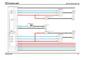 Page 92EXTERIOR LAMPS 
Head, side and tail lamps - NAS
Freelander (LHD)91
43
Head, side and tail lamps - NAS
VWR004470-A-02
87 A87
868530
5 WATT5 WATT
F
1.4 WATT
C0563-1
A
BC
DE
BEAM (R127)RELAY-MAIN/DIPPEDFUSE 28 FUSE 2415 AMPFUSE 20FUSE 1610 AMPFUSE 2515 AMPFUSE 1810 AMP 10 AMP 10 AMP
RH SIDE LIGHTRH DIP  BE A M RH MAIN BEAMLH SIDE LIGHT LH DIP BEAMLH MAIN BEAM60 WATT60 WATT55 WATT 55 WATT5 WATT5 WATT
C0917-1 C0917-2 C0916-1 C0916-2C0552-3
C1000-15
C1000-18 C0233-5 C0233-17
C0589-15 C0589-14
C0017-4...