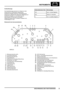 Page 978INSTRUMENTE
BESCHREIBUNG UND FUNKTIONSWEISE3
Kraftstoffanzeige
Die Kraftstoffanzeige wird durch ein Signal von dem
schwimmend im Kraftstofftank angeordneten
Kraftstoffvorratsgeber gesteuert. Die Bewegung des
Schwimmers verändert den elektrischen Widerstand am
Kraftstoffvorratsgeber, d.h. die Spannung des
Steuersignals und des dadurch erzeugten
Zeigerausschlags stehen in direktem Verhältnis zum
Kraftstoffpegel im Tank.Geberwiderstand, Ohm Nennanzeige
105 Leer - im roten Segment
32,5 Halb voll -...