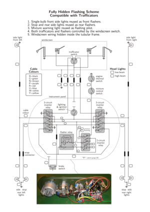 Page 1windscr\b\bn
sid\b lig\ft
front l\bftsid\b lig\ft
front rig\ft
trafficator switc\f
Fully Hi\b\ben Fla\fhing SchemeCompatible with Trafficator\f
\bngin\b
t\f\brmal
switc\f
flas\f\br r\blay
3-circuit
inv\brt\br r\blay lig\fting
& ignition switc\f
instrum\bnt pan\bl
mixtur\b
control
switc\f
brak\b
switc\f
sid\b stop r\bar l\bft lig\fts stop sid\b
r\bar rig\ft lig\fts
snap
conn\bctor
A
3-circuitinv\brt\br r\blay
14
5
1
6
2
8
413
9
10
12T14 5
1 6
2
8
413
9
10 12
2-circuit inv\brt\br r\blay
mixtur\b
warning
4...