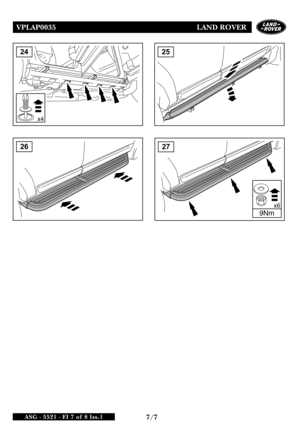 Page 8VPLAP0035 LAND ROVER
7/7ASG - 5521 - FI 7 of 8 Iss.1
x6
9Nm
2726
x4
2425  