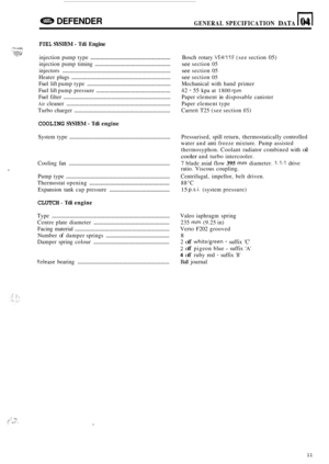 Page 63348B DEFENDER GENERAL SPECIFICATION DATA n 04 
