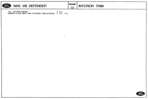 Page 664
NAS V81 DEFENDER INTERIOR TRIM 
90 - STATION WAGON 5 Ell 
RUBBER FLOOR MATS AND SEATBASE INSULATION-90 5 El2 - El3   