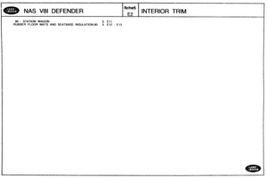 Page 700
NAS V81 DEFENDER INTERIOR TRlM 
90 - STATION WAGON 5 Ell 
RUBBER FLOOR MATS AND SEATBASE ONSUUTION-90 5 El2 - El3   