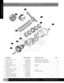 Page 200ENGINE DISCOVERY SERIES II
GOLD COAST ROVERS () *Denotes Aftermarket Part
DISCOVERYII
Description Order Number Explanatory Notes Qty
1. Piston Ring Set, 4.0 & 4.6 RVSTC1427 For ERR5553 or ERR5554 Piston 1
2. Piston, 4.0 Liter RVERR5553 High Compression, Standard Bore 8
2. Piston, 4.6 Liter RVERR5554 High Compression, Standard Bore 8
3. Rod Bearing Set RVSTC1426 1
3.Rod Bearing Set, +.010 RVSTC1426.010 Oversize 1
3. Rod Bearing Set, +.020 RVSTC1426.020 Oversize 1
4. Rod Bolt RVERR1772 16
5. Main Bearing...