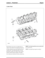 Page 252Cylinder Heads
The aluminium gravity die cast cylinder heads are
unique to each cylinder bank. Eight deep-seated bolts,
to reduce distortion, secure each cylinder head to the
cylinder block. The cylinder head bolts are located
beneath the camshafts, four under the inlet camshaft
and four under the exhaust camshaft. Two hollow
dowels align each cylinder head with the cylinder block.
NOTE: The cylinder head bolts are not accessible with
the camshafts fitted.
NOTE: The cylinder head cannot be reworked....