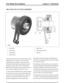 Page 282MULTI-PLATE CLUTCH ASSEMBLY
Clutch hub1
Cup springs2
Clutch plates3
Clutch piston4
Motor levers5
Ball ramp mechanism6
Sprocket7
The multi-plate clutch assembly for both centre and rear
differentials act in a similar way. The aim of the
multi-plate clutch assembly is to prevent excessive
differential slip and therefore maximise the traction
performance of the vehicle. This is fundamentally
different from the braked traction control, which can
only counter act differential slip when it occurs.
A certain...