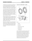 Page 10and deflected by the stator blades from path B to path
C. This ensures that the fluid is directed back to the
pump in the optimum direction. In this condition the
sprag clutch is engaged and the force of the fluid on the
stator blades assists the engine in rotating the impeller
As the rotational speed of the engine and therefore the
turbine increases, the direction of the fluid leaving the
turbine changes to path D. The fluid is now directed
from the turbine to the opposite side of the stator blades,...