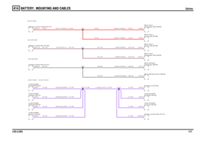 Page 117BATTERY, MOUNTING AND CABLES 
Splices
LR3 (LHD)117
414
SplicesSB,0.5DSB,0.5D
R,0.5DR,0.5D
NP,1.5DNP,1.5D
P,0.75D
SB,0.5DP,0.75DP,0.75DP,0.75DP,0.75D
P,0.75DP,0.75DP,0.75DP,0.75D
P,0.75D
R,0.5DNP,1.5D
R,0.5DNP,1.5D
P,0.75DP,0.75DP,0.75DSB,0.5DSB,0.5DP,0.75DR,0.5DR,0.5DNP,0.75DNP,0.75D
Central Junction Box (P101)Front-LH (B131) Lamp-Puddle-Rear-LH (B133) Lamp-Puddle-Rear-RH (B132)
Lamp-Puddle-Front-RH (B130) Lamp-Puddle-
C0336-30 C0459-30C0803-20 C0435-20C0804-20 C0436-20C0322-30 C0463-30
C1165-8 C1167-8...