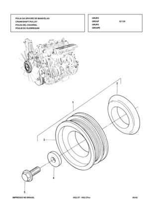 Page 108   IMPRESSO NO BRASIL          HS2.5T / HS2.5Tcc  05/02
POLIA DA ÁRVORE DE MANIVELAS
CRANKSHAFT PULLEY
POLEA DEL CIGUEÑAL
POULIE DU VILEBREQUINGRUPO
GROUP32/120
GRUPO
GROUPE 