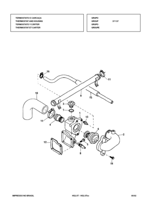 Page 170   IMPRESSO NO BRASIL          HS2.5T / HS2.5Tcc   05/02TERMOSTATO E CARCAÇA
THERMOSTAT AND HOUSING
TERMOSTATO Y CÂRTER
THERMOSTAT ET CARTERGRUPO
GROUP37/137
GRUPO
GROUPE 