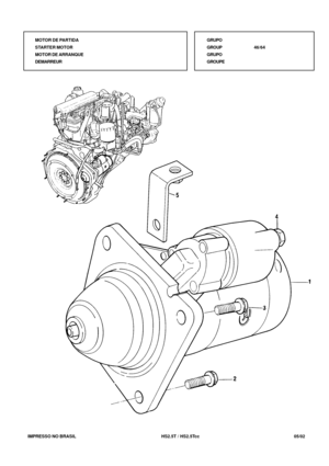 Page 278   IMPRESSO NO BRASIL          HS2.5T / HS2.5Tcc   05/02
MOTOR DE PARTIDA
STARTER MOTOR
MOTOR DE ARRANQUE
DEMARREURGRUPO
GROUP46/64
GRUPO
GROUPE 