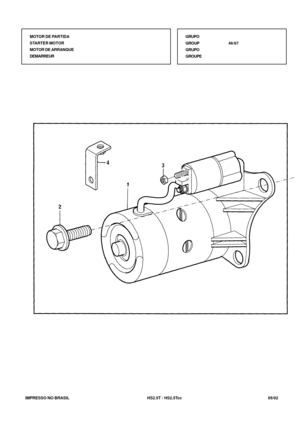 Page 282   IMPRESSO NO BRASIL          HS2.5T / HS2.5Tcc   05/02
MOTOR DE PARTIDA
STARTER MOTOR
MOTOR DE ARRANQUE
DEMARREURGRUPO
GROUP46/67
GRUPO
GROUPE 