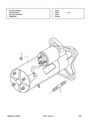 Page 286   IMPRESSO NO BRASIL          HS2.5T / HS2.5Tcc   05/02
MOTOR DE PARTIDA
STARTER MOTOR
MOTOR DE ARRANQUE
DEMARREURGRUPO
GROUP46/71
GRUPO
GROUPE 