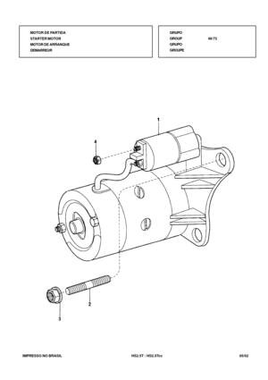 Page 288   IMPRESSO NO BRASIL          HS2.5T / HS2.5Tcc   05/02MOTOR DE PARTIDA
STARTER MOTOR
MOTOR DE ARRANQUE
DEMARREURGRUPO
GROUP46/72
GRUPO
GROUPE 