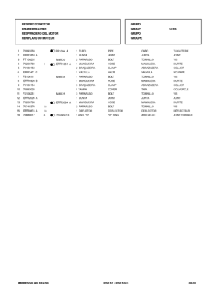 Page 343   IMPRESSO NO BRASIL          HS2.5T / HS2.5Tcc                05/02
  1    70993259
  2     ERR1653 A
  3    FT108201
  4    70200769
  5    70180153
  6     ERR1471 C
  7    FB106111
  8     ERR4926 B
  9    70180154
 10   70993025
 11   FS108251
 12    ERR2026 A
 13   70200768
 14   70740370
 15    ERR0874 A
 16   70680017 1  TUBO
 1  JUNTA
 2  PARAFUSO
 1  MANGUEIRA
 2  BRAÇADEIRA
 1  VÁLVULA
 1  PARAFUSO
 1  MANGUEIRA
 3  BRAÇADEIRA
 1  TAMPA
 3  PARAFUSO
 1  JUNTA
 1  MANGUEIRA
 2  PARAFUSO
 1...