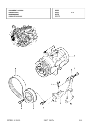 Page 360   IMPRESSO NO BRASIL           HS2.5T / HS2.5Tcc   05/02ACIONAMENTO AUXILIAR
AUXILIARE DRIVE
MANDO AUXILIAR
COMMANDE AUXILIAREGRUPO
GROUP57/26
GRUPO
GROUPE 