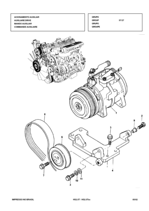 Page 362   IMPRESSO NO BRASIL           HS2.5T / HS2.5Tcc   05/02ACIONAMENTO AUXILIAR
AUXILIARE DRIVE
MANDO AUXILIAR
COMMANDE AUXILIAREGRUPO
GROUP57/27
GRUPO
GROUPE 