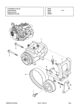 Page 368   IMPRESSO NO BRASIL           HS2.5T / HS2.5Tcc   05/02ACIONAMENTO AUXILIAR
AUXILIARE DRIVE
MANDO AUXILIAR
COMMANDE AUXILIAREGRUPO
GROUP57/37
GRUPO
GROUPE 