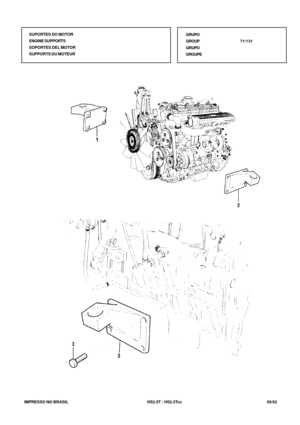 Page 404   IMPRESSO NO BRASIL           HS2.5T / HS2.5Tcc   05/02SUPORTES DO MOTOR
ENGINE SUPPORTS
SOPORTES DEL MOTOR
SUPPORTS DU MOTEURGRUPO
GROUP71/131
GRUPO
GROUPE 