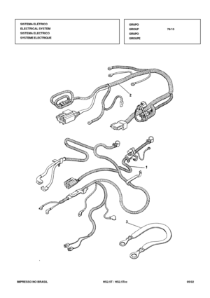 Page 436   IMPRESSO NO BRASIL           HS2.5T / HS2.5Tcc   05/02SISTEMA ELÉTRICO
ELECTRICAL SYSTEM
SISTEMA ELECTRICO
SYSTEME ELECTRIQUEGRUPO
GROUP78/15
GRUPO
GROUPE 