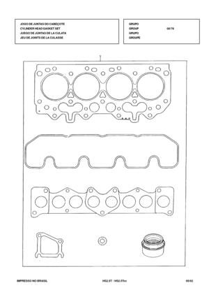 Page 440   IMPRESSO NO BRASIL           HS2.5T / HS2.5Tcc   05/02JOGO DE JUNTAS DO CABEÇOTE
CYLINDER HEAD GASKET SET
JUEGO DE JUNTAS DE LA CULATA
JEU DE JOINTS DE LA CULASSEGRUPO
GROUP00/78
GRUPO
GROUPE 