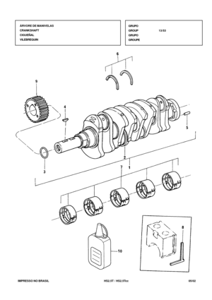 Page 58   IMPRESSO NO BRASIL          HS2.5T / HS2.5Tcc  05/02ÁRVORE DE MANIVELAS
CRANKSHAFT
CIGUEÑAL
VILEBREQUINGRUPO
GROUP13/53
GRUPO
GROUPE 