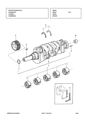 Page 62   IMPRESSO NO BRASIL          HS2.5T / HS2.5Tcc  05/02ÁRVORE DE MANIVELAS
CRANKSHAFT
CIGUEÑAL
VILEBREQUINGRUPO
GROUP13/66
GRUPO
GROUPE 