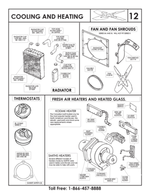 Page 13COOLING AND HEATING
RADIATOR LATE
SIIA $ SIII
577609RADIATORLATE
SIIA$SIII
577609
RADIATOR CAP
SII AND EARLY
SIIA GRC116RADIATORCAP
SIIANDEARLY
SIIAGRC116
RADIATOR
SII AND EARLY
SIIA 279842RADIATOR
SIIANDEARLY
SIIA279842
RADIATOR CAP
LATE SIIA AND
SIII GRC110RADIATORCAP
LATESIIAAND
SIIIGRC110
TOP HOSE
SII AND EARLY
IIA 569955TOPHOSE
SIIANDEARLY
IIA569955
TOP HOSE
LATE SIIA
AND SIII 577346TOPHOSE
LATESIIA
ANDSIII577346
Middle hose SII
and early SIIA
574871MiddlehoseSII
andearlySIIA
574871
Bottom hose...