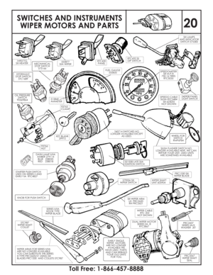 Page 211H9077G
SIII HEATER555877
SIIA WIPERRTC430
PANELRTC432 SII
DIP SWITCHSIII LAMPS
AND INDICATOR
SWITCH 575383
515840
AMMETERFUEL GAUGE
555835SPEEDOMETER
SIII M.P.H
750-16 TIRES
RTC5035
240908 PANEL
LIGHT SWITCH
SII/IIA FLASHER SWITCH NO
LONGER AVAILABLE NEW. WE CAN
REPAIR YOUR UNIT. USED UNITS
ARE SOMETIMES AVAILABLE 240714 SWITCHES NO
LONGER AVAILABLE EXCEPT
AS USED.
KEY BLANK
2997293765
CLAMP
93766
NUT
579006 SIII
WIPER SWITCHPRC1330 SIII
WIPER BLADE
SIII WIPER ARM
LH PRC2620
RH PRC2621
DUAL WIPER MOTOR...