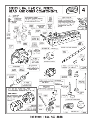 Page 5BOLT (3)
604201LBOLT(3)
604201L
GASKET
247874GASKET
247874
GASKET
247874GASKET
247874
THERMOSTAT
596225 82c
542192 88cTHERMOSTAT
59622582c
54219288c
GASKET
511958GASKET
511958
HOSE
574871HOSE
574871
UNION
568457UNION
568457
SENDER
560794SENDER
560794
GASKET
236022GASKET
236022
CHOKE SWITCH
SERIES II/IIA
BHA5252CHOKESWITCH
SERIESII/IIA
BHA5252
EXHAUST
GUIDE
568687
SEAL
ETC4751EXHAUST
GUIDE
568687
SEAL
ETC4751
INLET
GUIDE
568686
SEAL
ETC4709INLET
GUIDE
568686
SEAL
ETC4709
HEAD
598086 7:1
598089 8:1HEAD...