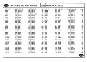 Page 1147
r

p
-
y
~~
p)

DEFENDER
110
1987
onwards
1146
NUMERICAL
INDEX

PART
-
NO
PAGE
PART_
NO
PAGE
PART_
NO
PAGE
PART
NO
PAGE
PART
NO
PAGE
PART
NO
PAGE
__
--
-

349515
991
37H8119L
103
395143903
396800
896
4589L
84
501593741

349516
1013
37H8119L
546395143905
396800
897
4589L
86
502116
118
1

349516
991
371144
1038
395185752
396800
899
4594
553
502116
1651
349529
990
371144
1041
395191LCS
921
396950
942
4594L
134
502116
2091

349931799
372336
890395249
1030
396951
942
4594L
270502116
2451

349931
958
3830L...