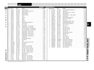 Page 76PARTS SUITABLE FOR
L AND ROVER SERIES 2a & 3PAGE76
SUSPENSION
STEERING
OILSEALS
GEARBOX
GASKETS
FUELSYSTEM
FILTERS
FASTENERS
EXHAUST
ENGINE
ELECTRICAL
DRIVELINE
COOLING
CLUTCH
CHASSIS
CABLES
BRAKES
A XLEA 347489 BR 1782 Window Channel . . . . . . . . . . . . . . . . . . . . . . . . . . . .0.150
A 348393 BR 2080 Window Channel Use BR 2073 . . . . . . . . . . . . . . . . . .0.026
A 348394 BR 2073 Window Channel . . . . . . . . . . . . . . . . . . . . . . . . . . . .0.026
A 348395 BR 1900 Window Channel . ....