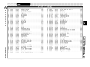 Page 78PARTS SUITABLE FOR
L AND ROVER SERIES 2a & 3PAGE78
SUSPENSION
STEERING
OILSEALS
GEARBOX
GASKETS
FUELSYSTEM
FILTERS
FASTENERS
EXHAUST
ENGINE
ELECTRICAL
DRIVELINE
COOLING
CLUTCH
CHASSIS
CABLES
BRAKES
A XLEC 276954 BR 1014 Gaiter Kit for BR 0736  . . . . . . . . . . . . . . . . . . . . . . .0.266
A 320857 BR 0863 Safari Side Door RH  . . . . . . . . . . . . . . . . . . . . . . . . .6.500
A 330426 BR 1868 Wing Panel RH Use STC8296 . . . . . . . . . . . . . . . . . . .1.940
A 330427 BR 1869 Wing Panel LH  . ....