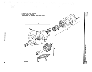 Page 91. Transfer box. Case assembly.
2. Power take-off assembly.
3. tntermediate gear assembly and bottom cover.1I
\
CD 